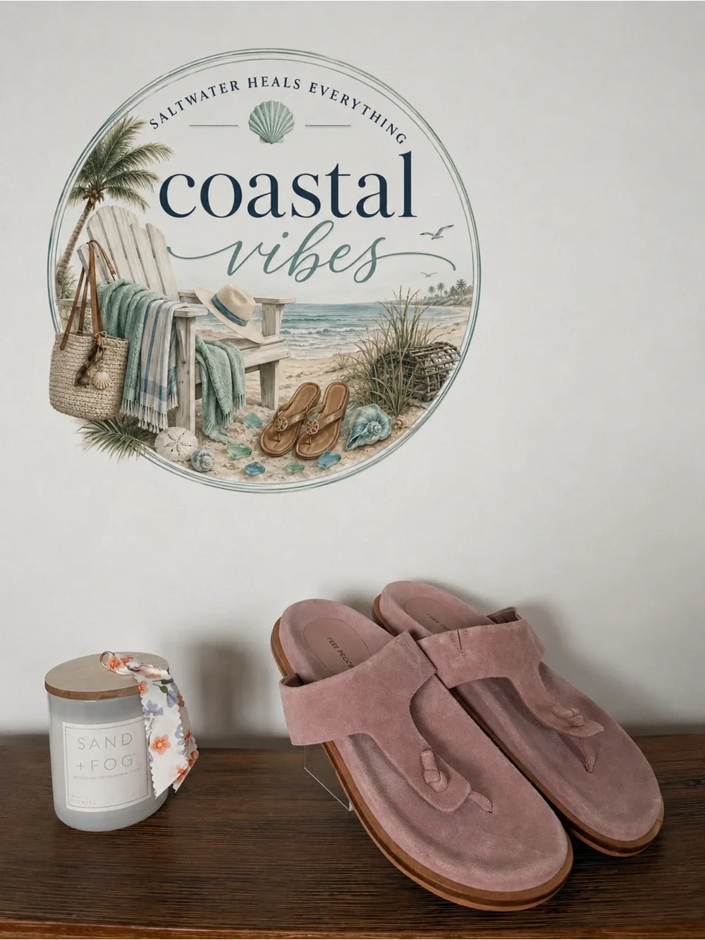 Free People Suede Thong Sandals Women’s Size 9 Blush Pink Slip-On Comfort Slides